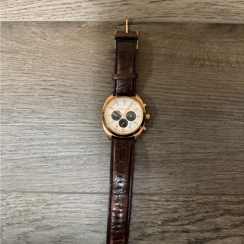 Michael Kors Brown Leather Strap Watch